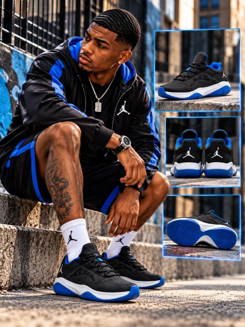 Air Jordan 11 CMFT Low 'Black Dark Marina Blue' Men's Shoes, Size: 7.5, New